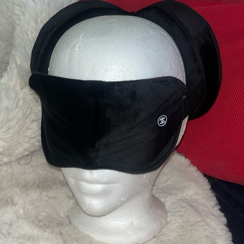 CHANEL Black Designer Face Mask